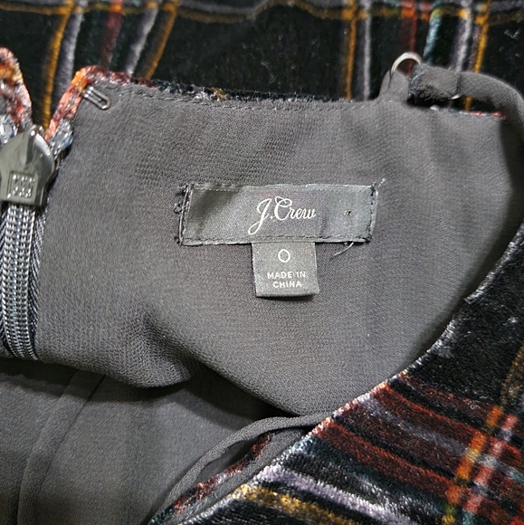 J. Crew Stewart Tartan Plaid Velvet Dress - Picture 13 of 15